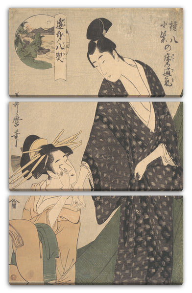 Leinwandbild Kitagawa Utamaro - Gonpachi ni Komurasaki no Toko no Tsuki