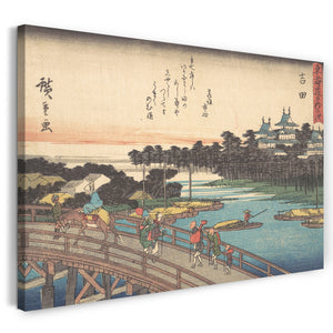 Leinwandbild Utagawa Hiroshige - Yoshida; Toyokawa-Bashi, Toyokawa-Brücke