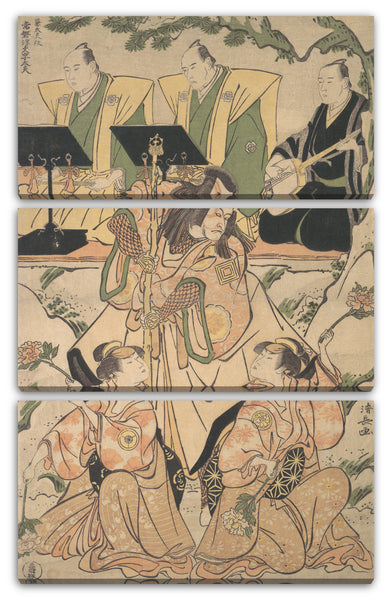 Leinwandbild Torii Kiyonaga - Schauspieler in einer Shosa (Kombination von Schauspiel und Tanz) Performance