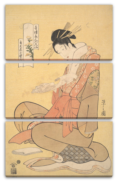 Leinwandbild Chōbunsai Eishi - Der Oiran Komurasaki von Kadotamaya liest einen Brief