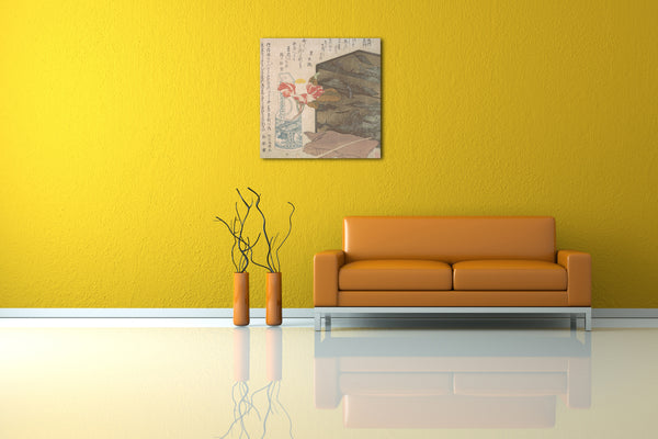 Leinwandbild Nicht identifizierter Künstler - Blumenvase und Lackdose