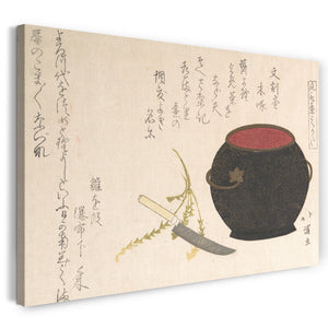Leinwandbild Totoya Hokkei - Vase und Küchenmesser