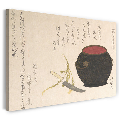 Leinwandbild Totoya Hokkei - Vase und Küchenmesser