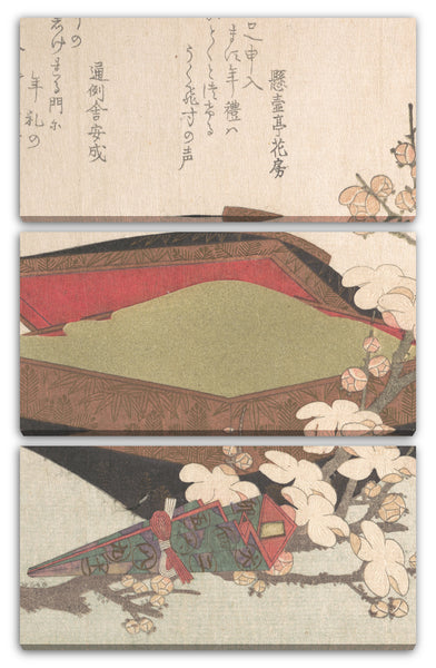 Leinwandbild Yashima Gakutei - Pflaumenblüten und Kuchen-Box