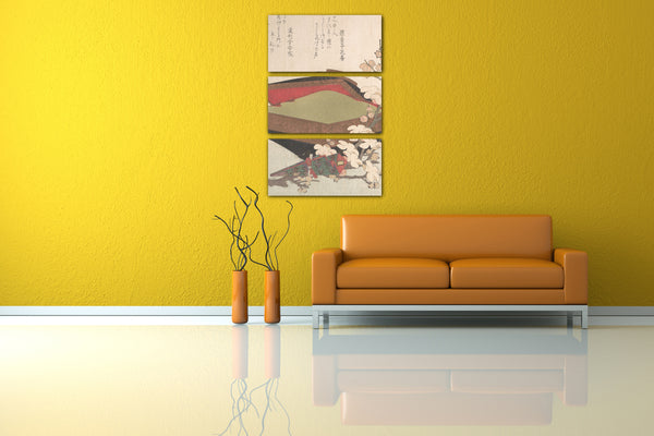 Leinwandbild Yashima Gakutei - Pflaumenblüten und Kuchen-Box