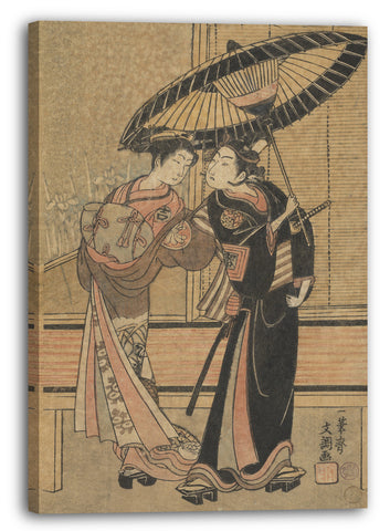 Leinwandbild Ippitsusai Bunchō - Segawa Kikunojo II als Mädchen und Ichikawa Tomiyeimon?