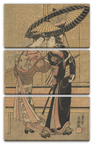 Leinwandbild Ippitsusai Bunchō - Segawa Kikunojo II als Mädchen und Ichikawa Tomiyeimon?