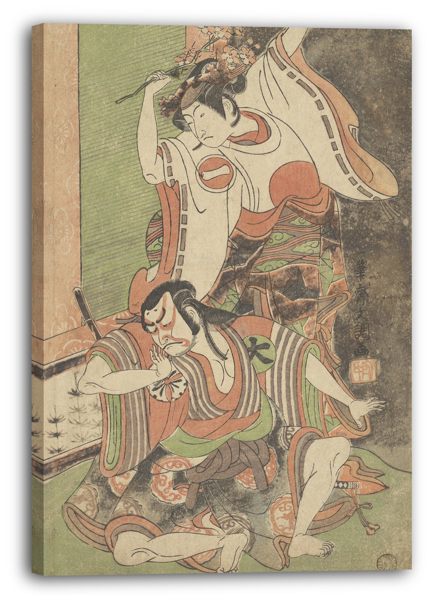 Leinwandbild Ippitsusai Bunchō - Ichikawa Monnosuke II als Frau