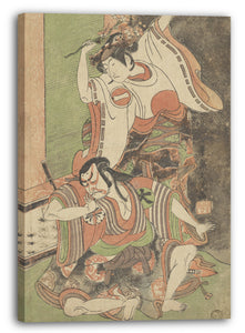 Leinwandbild Ippitsusai Bunchō - Ichikawa Monnosuke II als Frau