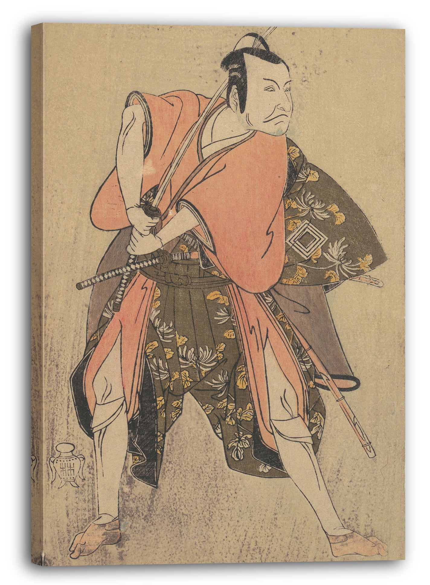 Leinwandbild Katsukawa Shunshō - Der Schauspieler Ichikawa Danjuro V als Samurai bereit zu kämpfen