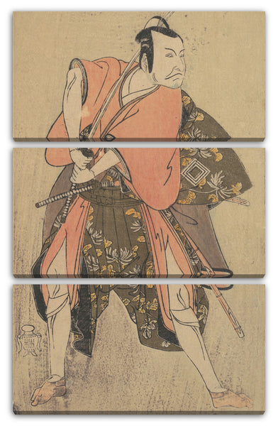 Leinwandbild Katsukawa Shunshō - Der Schauspieler Ichikawa Danjuro V als Samurai bereit zu kämpfen