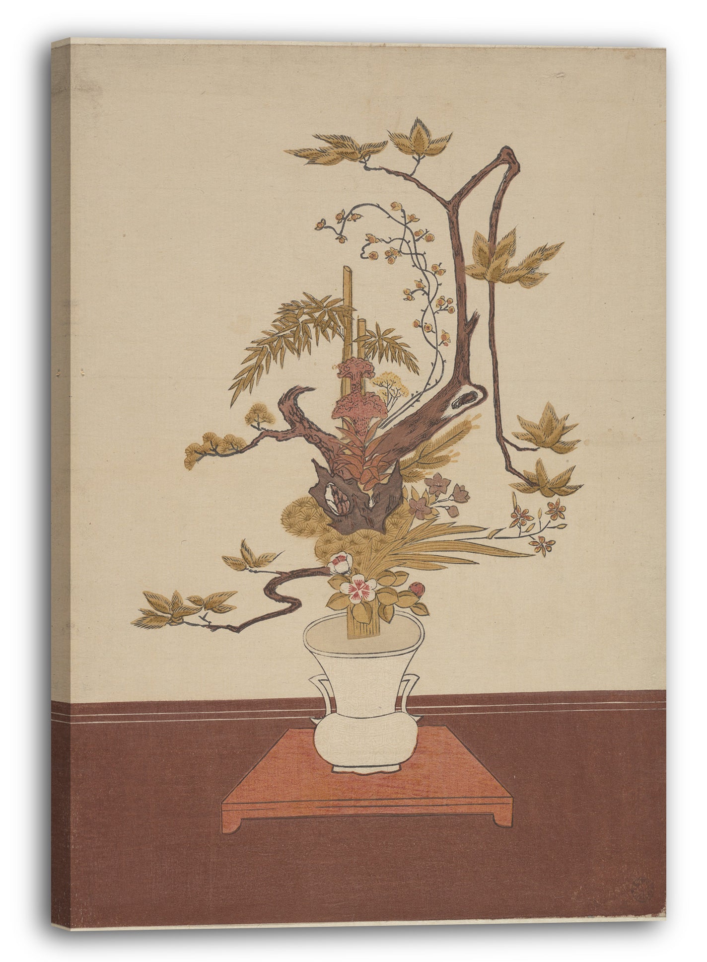 Leinwandbild Suzuki Harunobu - Ikebana (Blumenarrangement) im Ike-no-bo Style