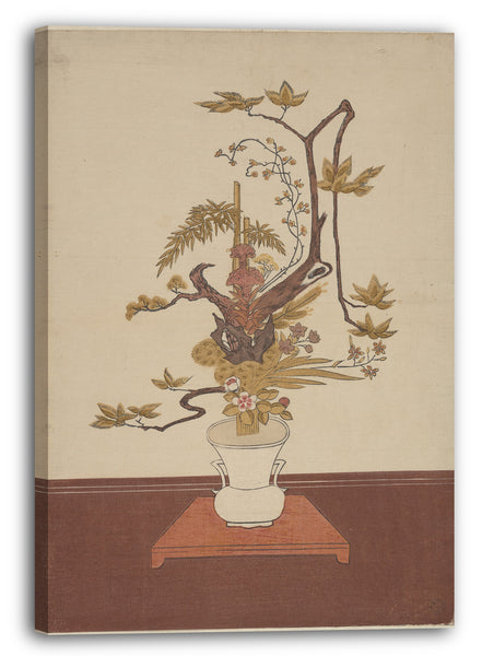 Leinwandbild Suzuki Harunobu - Ikebana (Blumenarrangement) im Ike-no-bo Style