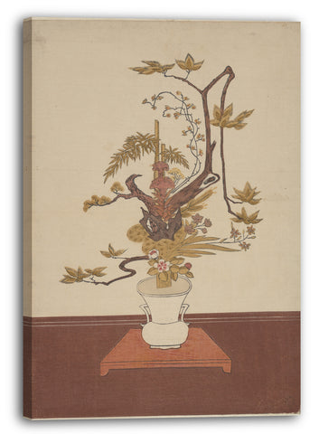 Leinwandbild Suzuki Harunobu - Ikebana (Blumenarrangement) im Ike-no-bo Style