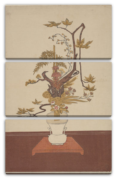 Leinwandbild Suzuki Harunobu - Ikebana (Blumenarrangement) im Ike-no-bo Style