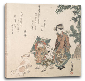 Leinwandbild Utagawa Kuninao - Straßenszene in der Neujahrs-Saison