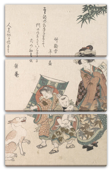 Leinwandbild Utagawa Kuninao - Straßenszene in der Neujahrs-Saison