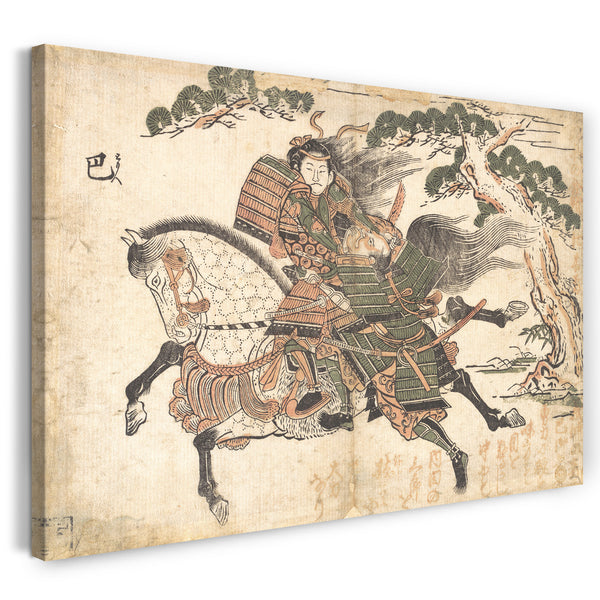 Leinwandbild Ishikawa Toyonobu - Tomoe Gozen tötet Uchida Saburo Ieyoshi in der Schlacht von Awazu no Hara