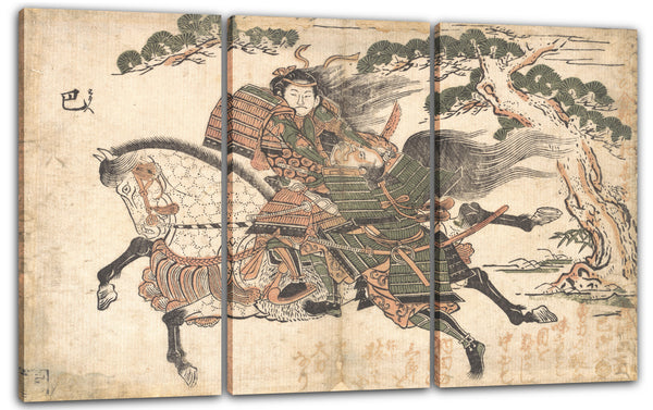Leinwandbild Ishikawa Toyonobu - Tomoe Gozen tötet Uchida Saburo Ieyoshi in der Schlacht von Awazu no Hara