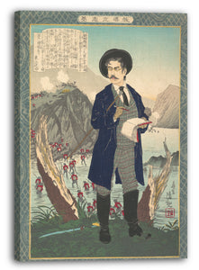 Leinwandbild Kobayashi Kiyochika - Porträt von Fukuchi Gen'ichiro (1843-?)