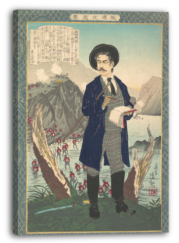 Leinwandbild Kobayashi Kiyochika - Porträt von Fukuchi Gen'ichiro (1843-?)