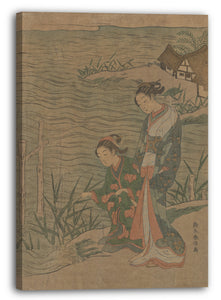 Leinwandbild Suzuki Harunobu - Zwei junge Damen am Ufer