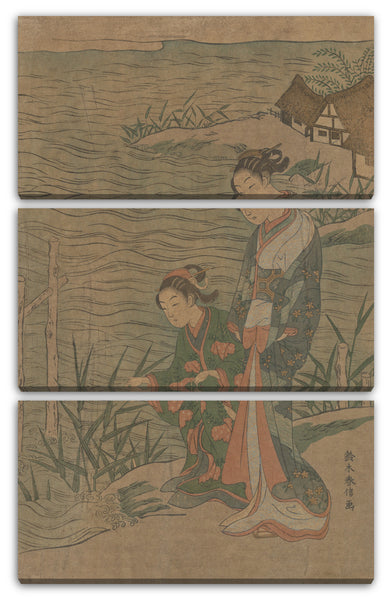 Leinwandbild Suzuki Harunobu - Zwei junge Damen am Ufer