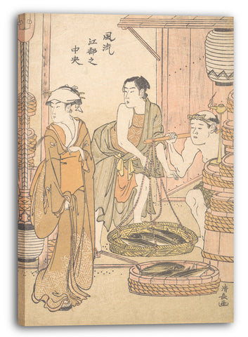 Leinwandbild Torii Kiyonaga - Der Fischhändler