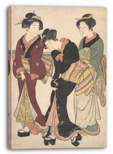 Leinwandbild Kitao Shigemasa - Zwei Geishas und eine Maid