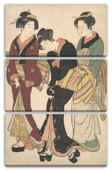 Leinwandbild Kitao Shigemasa - Zwei Geishas und eine Maid