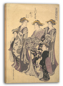 Leinwandbild Chōbunsai Eishi - Seiryu Edo Kurtisanen-Bezirk von Edo