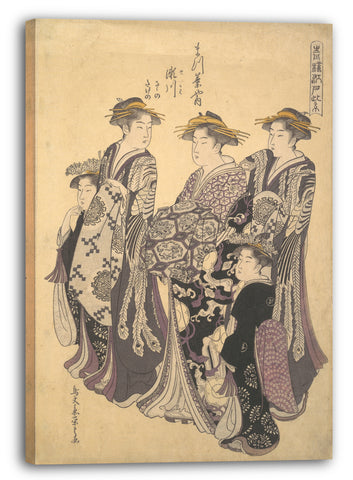 Leinwandbild Chōbunsai Eishi - Seiryu Edo Kurtisanen-Bezirk von Edo