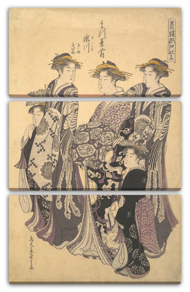 Leinwandbild Chōbunsai Eishi - Seiryu Edo Kurtisanen-Bezirk von Edo