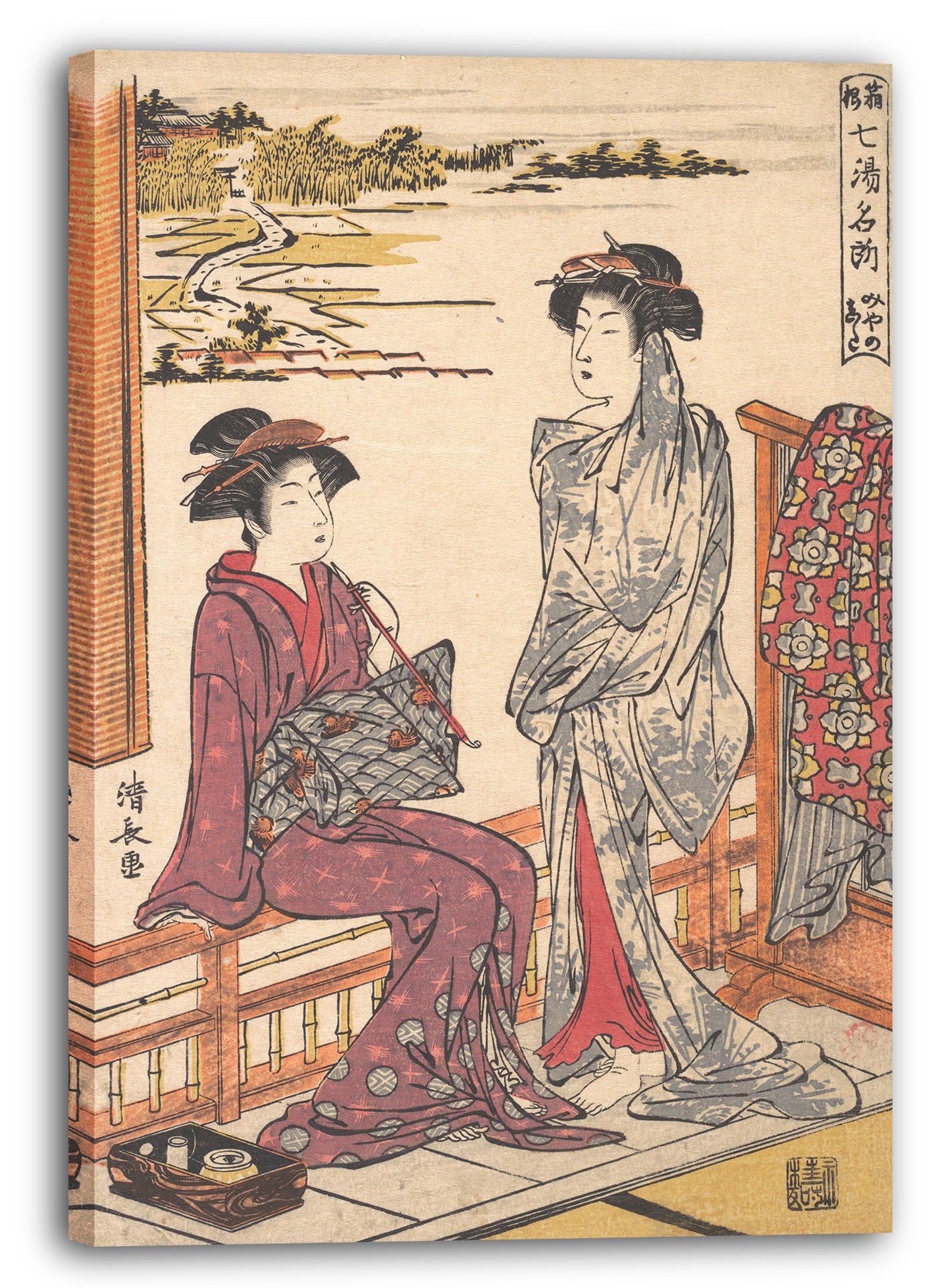 Leinwandbild Torii Kiyonaga - Miyanoshita (Name einer der heißen Quellen in Hakone)