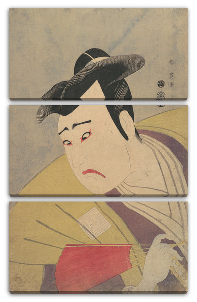 Leinwandbild Katsukawa Shun'ei - Der Schauspieler Ichikawa Yaozō III, der einen roten Fächer hält