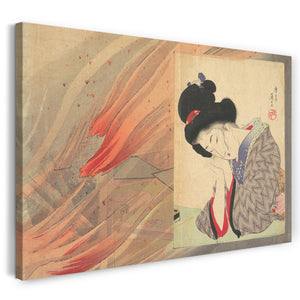 Leinwandbild Tomioka Eisen - "Versicherungs-Mädchen" (hoken musume), Illustration von Bugei Kurabu (Literarischer Klub)