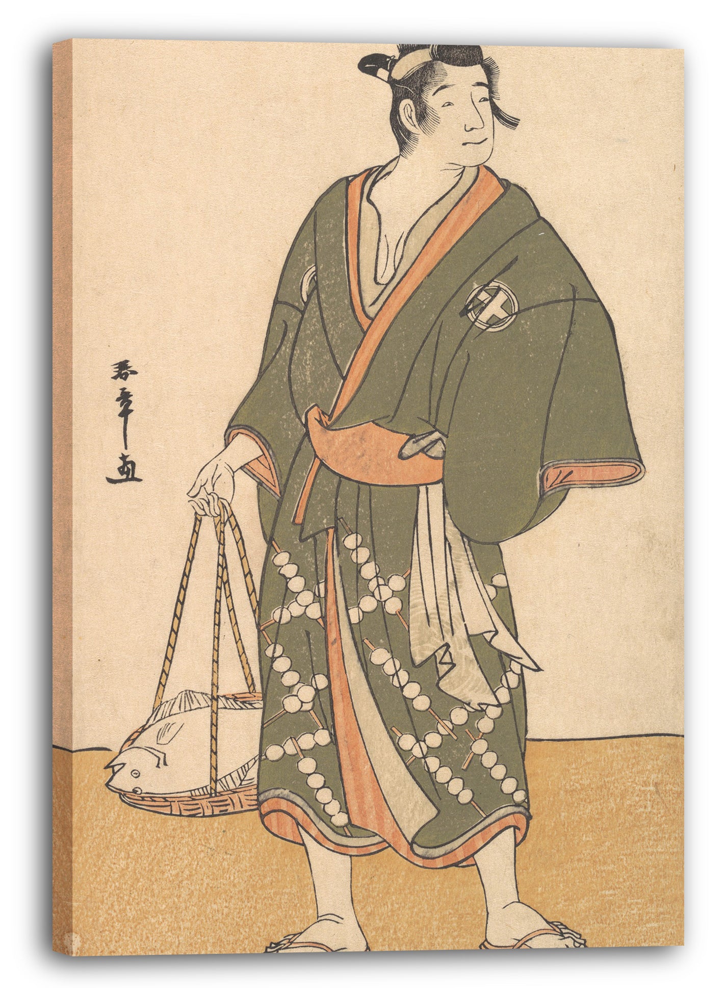 Leinwandbild Katsukawa Shunshō - Der Schauspieler Otani Hiroemon III als Fisch-Händler