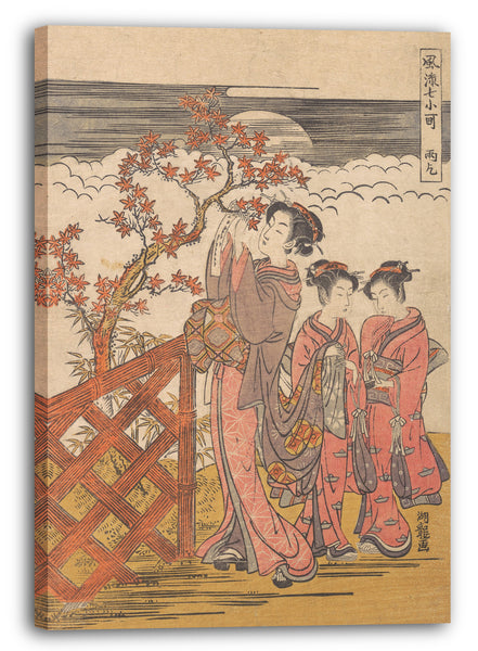 Leinwandbild Isoda Koryūsai - Einer der Sieben Komachi: Amagoi (Beten für Regen)