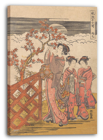 Leinwandbild Isoda Koryūsai - Einer der Sieben Komachi: Amagoi (Beten für Regen)