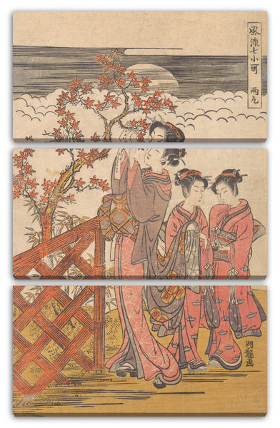 Leinwandbild Isoda Koryūsai - Einer der Sieben Komachi: Amagoi (Beten für Regen)