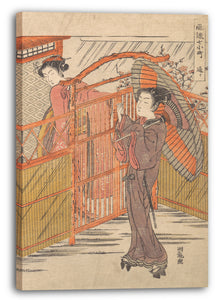 Leinwandbild Isoda Koryūsai - "Besuch", aus der Serie Sieben Modische Komachi
