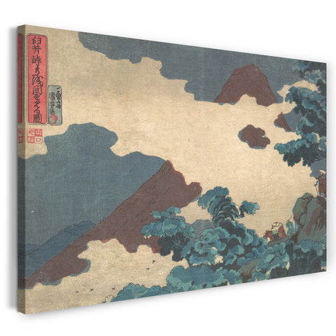 Leinwandbild Utagawa Kuniyoshi - Blick auf den Berg Asama vom Usui-Pass