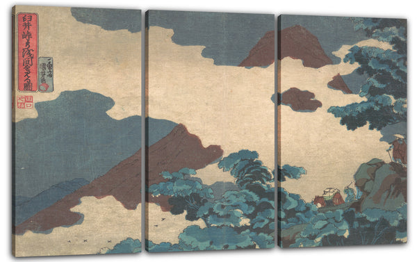 Leinwandbild Utagawa Kuniyoshi - Blick auf den Berg Asama vom Usui-Pass