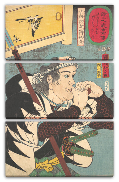 Leinwandbild Utagawa Kuniyoshi - Porträt von Yoshida Sayaemon Kanesada