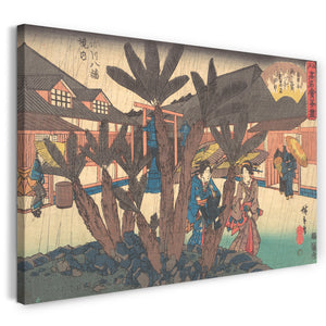 Leinwandbild Utagawa Hiroshige - Fukagawa Hachiman Keidai (Niken Jya-ya)