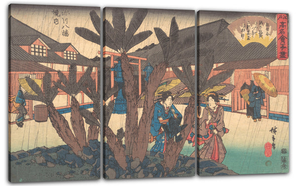 Leinwandbild Utagawa Hiroshige - Fukagawa Hachiman Keidai (Niken Jya-ya)