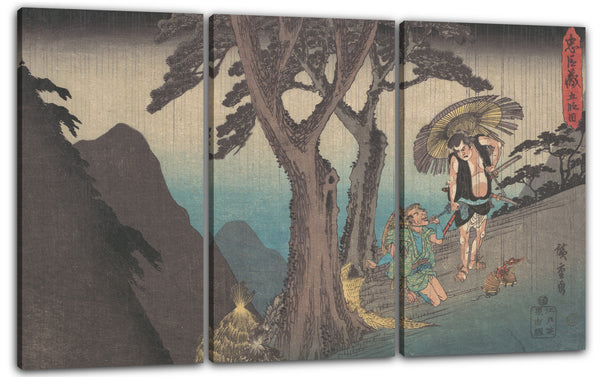 Leinwandbild Utagawa Hiroshige - Sadakuro drohend, Yoichibei zu töten