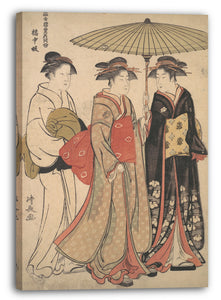 Leinwandbild Torii Kiyonaga - Kitchugi Geisha von der Tachibana-Straße