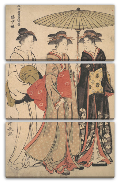 Leinwandbild Torii Kiyonaga - Kitchugi Geisha von der Tachibana-Straße