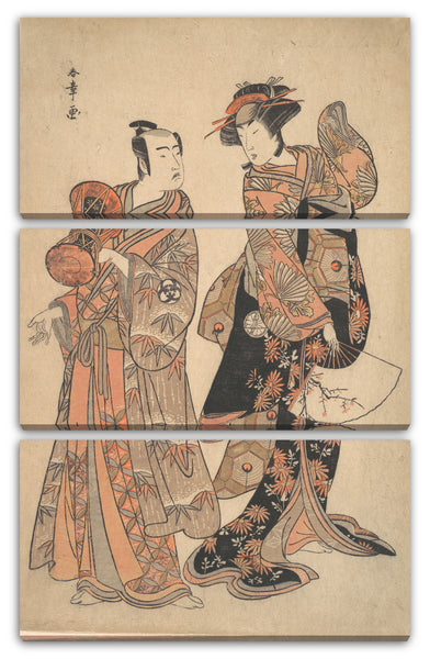 Leinwandbild Katsukawa Shunshō - Der dritte Segawa Kikunojō als Ochiyo und Bando Mitsugorō als Hanbei